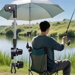 Golf Cart Umbrella Holder Wheelchair Sun Shade Support Bracket Beach Chair Umbrella Holder for Patio Picnic Balcony Lawn Beach