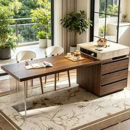 Nordic Design Dining Table Brown Space Extendable Space Saving Dining Table Lounges Solid Wood Mesa Comedor Furniture Home