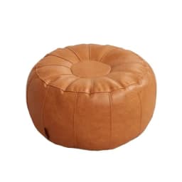 PU Leather Unstuffed Storage Leg Bench Round Large Capacity Storage Pouf Need to Fill Clothes Non-Slip Clothes Storage Chair