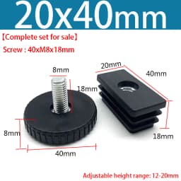 Round/Square Adjustable Foot Mats With Nut Blanking End Cap Pipe Plug Adjustable Screw Foot Pad Furniture Leg Cover End Cap