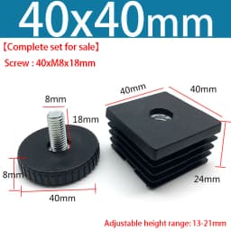 Round/Square Adjustable Foot Mats With Nut Blanking End Cap Pipe Plug Adjustable Screw Foot Pad Furniture Leg Cover End Cap