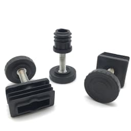 Round/Square Adjustable Foot Mats With Nut Blanking End Cap Pipe Plug Adjustable Screw Foot Pad Furniture Leg Cover End Cap