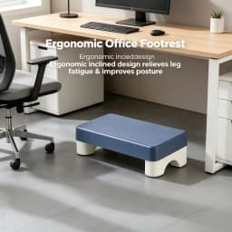 Ergonomic PP Footrest Under Desk Foot Stool Comfortable Space-Saving Foot Rest for Office Work Study Sofa Home