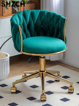 Luxury Makeup Chair with Adjustable Height, Swivel Vanity Stool for Bedroom Salon