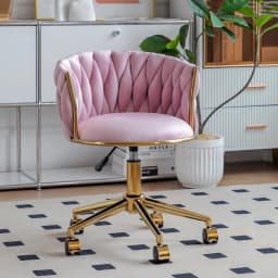 Luxury Makeup Chair with Adjustable Height, Swivel Vanity Stool for Bedroom Salon