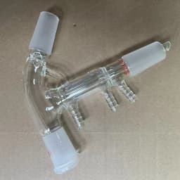 Glass microdistiller grinding mouth distillation connection pipe fractionation head, vertical thorn distillation equipment 19/26