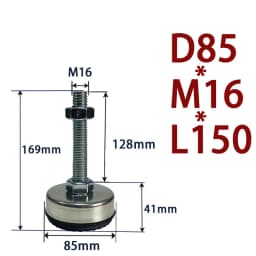 1Pcs Iron Galvanized Fixed Adjusting Furniture Foot With M8 M10 M12 M14 Threaded Rubber Seat Anti-Slip Damping Guard Glide Pad