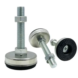 1Pcs Iron Galvanized Fixed Adjusting Furniture Foot With M8 M10 M12 M14 Threaded Rubber Seat Anti-Slip Damping Guard Glide Pad