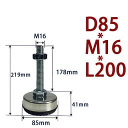 1Pcs Iron Galvanized Fixed Adjusting Furniture Foot With M8 M10 M12 M14 Threaded Rubber Seat Anti-Slip Damping Guard Glide Pad