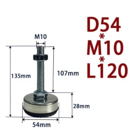 1Pcs Iron Galvanized Fixed Adjusting Furniture Foot With M8 M10 M12 M14 Threaded Rubber Seat Anti-Slip Damping Guard Glide Pad