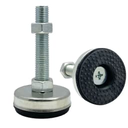 1Pcs Iron Galvanized Fixed Adjusting Furniture Foot With M8 M10 M12 M14 Threaded Rubber Seat Anti-Slip Damping Guard Glide Pad