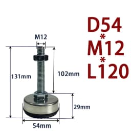 1Pcs Iron Galvanized Fixed Adjusting Furniture Foot With M8 M10 M12 M14 Threaded Rubber Seat Anti-Slip Damping Guard Glide Pad