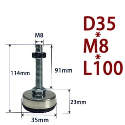 1Pcs Iron Galvanized Fixed Adjusting Furniture Foot With M8 M10 M12 M14 Threaded Rubber Seat Anti-Slip Damping Guard Glide Pad