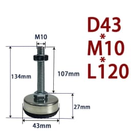 1Pcs Iron Galvanized Fixed Adjusting Furniture Foot With M8 M10 M12 M14 Threaded Rubber Seat Anti-Slip Damping Guard Glide Pad