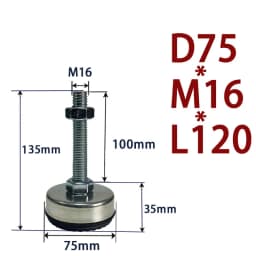 1Pcs Iron Galvanized Fixed Adjusting Furniture Foot With M8 M10 M12 M14 Threaded Rubber Seat Anti-Slip Damping Guard Glide Pad