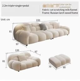 Fabric Minimalist Living Room Sofa Set 6 Seters Beige Sectional Designer Modern Sofas Couch Double Canape Salon Home Furniture
