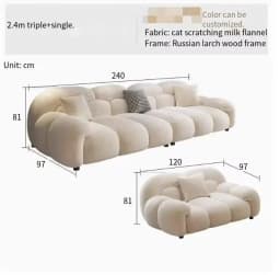 Fabric Minimalist Living Room Sofa Set 6 Seters Beige Sectional Designer Modern Sofas Couch Double Canape Salon Home Furniture