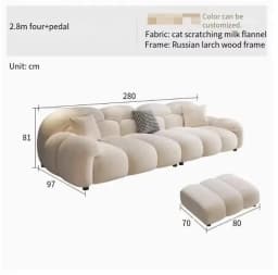 Fabric Minimalist Living Room Sofa Set 6 Seters Beige Sectional Designer Modern Sofas Couch Double Canape Salon Home Furniture