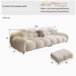 Fabric Minimalist Living Room Sofa Set 6 Seters Beige Sectional Designer Modern Sofas Couch Double Canape Salon Home Furniture