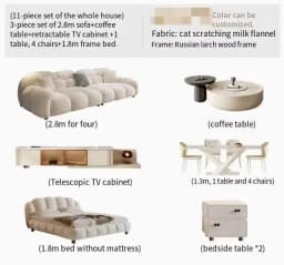 Fabric Minimalist Living Room Sofa Set 6 Seters Beige Sectional Designer Modern Sofas Couch Double Canape Salon Home Furniture