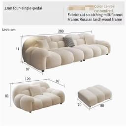 Fabric Minimalist Living Room Sofa Set 6 Seters Beige Sectional Designer Modern Sofas Couch Double Canape Salon Home Furniture