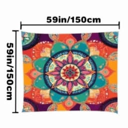 Rectangular Shape Sunshade Sail Bohemian Print Flower Print Patio Canopy Waterproof Fabric UV Block Shade Backyard Use