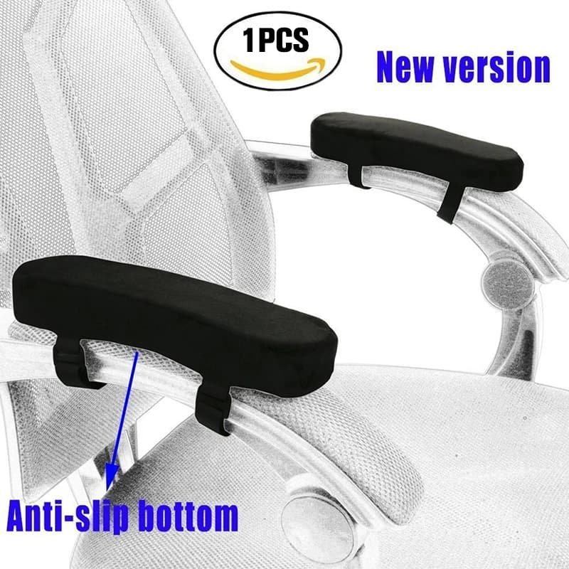 1/2Pcs Slow Rebound Memory Foam Armrest Cushion Pad Chair Mat Elbow Rest Cover Office Chair Arm Cover Black Grey Wholesale