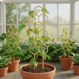 1PC Honeycomb Design Plant Trellis, Rustproof Plastic Support For Potted Vines And Flowers, Indoor Outdoor Garden Climbing Frame