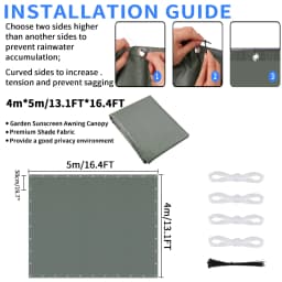 Waterproof Shade Sail with Grommets Tent Tarp Cover Sunshade Cloth Awning Canopy for Outdoor Garden Patio Camping Hiking Shelter