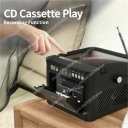 FM stereo radio home audio player, portable multifunctional CD player, cassette player combo built-in