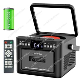 FM stereo radio home audio player, portable multifunctional CD player, cassette player combo built-in