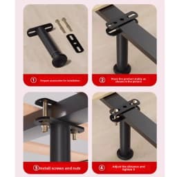 Adjustable Bed Frame Support Legs Metal Heavy Duty Bed Legs Replacement Load-bearing Black Furniture Legs