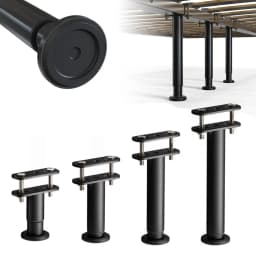 Adjustable Bed Frame Support Legs Metal Heavy Duty Bed Legs Replacement Load-bearing Black Furniture Legs