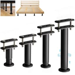 Adjustable Bed Frame Support Legs Metal Heavy Duty Bed Legs Replacement Load-bearing Black Furniture Legs