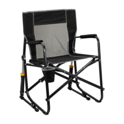 Folding Camping Chair with Side Pocket and Rocking Base for Outdoor Beach Backyard Camp Picnic Sports Event Use