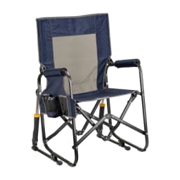 Folding Camping Chair with Side Pocket and Rocking Base for Outdoor Beach Backyard Camp Picnic Sports Event Use