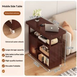 Sofa Side Folding Coffee Table Rolling Casters Adjustable Height Lift Top Multifunctional Bedside Dining Small Apartment