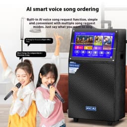 All-In-One Home Karaoke Machine Touch Screen Battery Family-friendly KTV Outdoor-ready IPX4 Waterproof Small Trolley Speaker