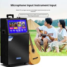 All-In-One Home Karaoke Machine Touch Screen Battery Family-friendly KTV Outdoor-ready IPX4 Waterproof Small Trolley Speaker