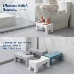1Pcs Sturdy Plastic Toilet Squat Stool Non Slip Surface Stable Legs For Better Bowel Posture Adults Kids Bathroom