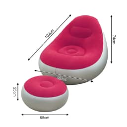 1PC nflatable Air Sofa Chair with Footrest, Portable Lounge Chair Set Soft Flocked Surface for Bedroom Dorm Living Room