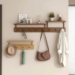 Wall Mounted Coat Racks Entrance Hall Clothes Storage Rack Stand Interior Hallway Clothing Organizer Hanger with Storage Shelf