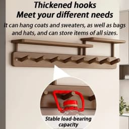 Wall Mounted Coat Racks Entrance Hall Clothes Storage Rack Stand Interior Hallway Clothing Organizer Hanger with Storage Shelf
