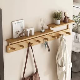 Wall Mounted Coat Racks Entrance Hall Clothes Storage Rack Stand Interior Hallway Clothing Organizer Hanger with Storage Shelf