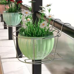 2026 Stainless Steel Flower Stand Simple Flower Pot Hanging Rack Balcony Flower Stand Hanging Basket Flower Pot Rack