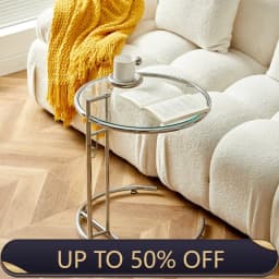 Transparent Glass Table Creative Lift Coffee Table Simple Sofa Table Nordic C-shaped Tables Geometric Round Tables
