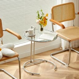 Transparent Glass Table Creative Lift Coffee Table Simple Sofa Table Nordic C-shaped Tables Geometric Round Tables
