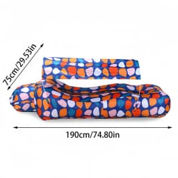 Inflatable Beach Lounger Camping Air Sofa With Sun Shade No-Pump Blow Up Couch For Outdoor Camping Hiking Picnic Vacation