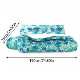 Inflatable Beach Lounger Camping Air Sofa With Sun Shade No-Pump Blow Up Couch For Outdoor Camping Hiking Picnic Vacation