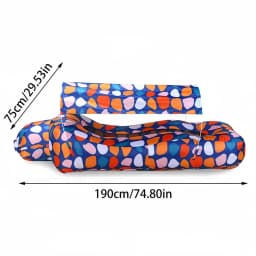 Inflatable Beach Lounger Camping Air Sofa With Sun Shade No-Pump Blow Up Couch For Outdoor Camping Hiking Picnic Vacation